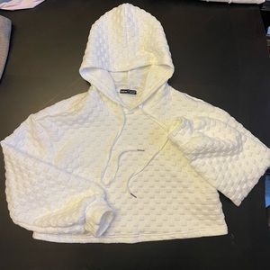 Shein White checkered hoodie